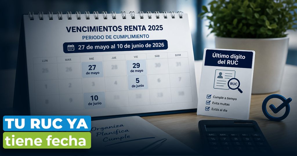 Calendario de vencimientos Renta 2025
