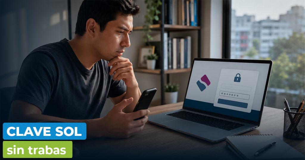 persona revisando clave sol sunat recibos por honorarios