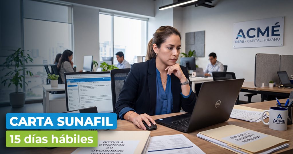 Empresa revisando carta inductiva SUNAFIL y plazo de 15 días hábiles
