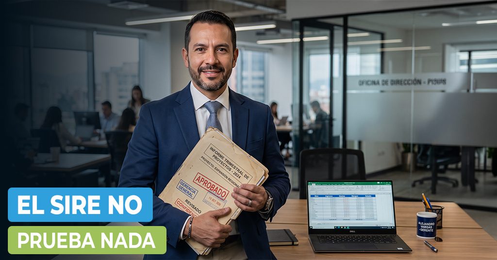 Empresario con documentos para sustentar fehaciencia ante SUNAT y el SIRE